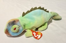 NWT 1997 TY Beanie Baby Iggy The Iguana Multicolor Retired