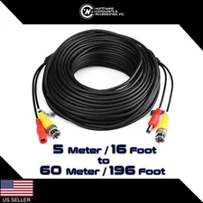 BNC Video Security CCTV Power Cable Pre-made All-in-One Video Camera DC Power