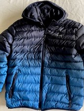 Eddie Bauer Boys Reversible Jacket Lightweight Puffer Blue Ombre/ Navy Large