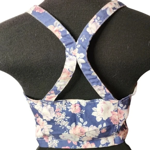 Bustier Denim Estampado Floral Nollie Talla Grande Festival Coachella Niña Usado en Excelente Condición Foto 2 de 4