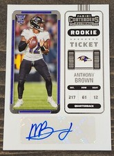 Anthony Brown 2022 Panini Contenders Rookie Ticket Base Auto RC Ravens