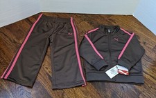 PUMA Girls Track/Sweat Suit Size 24 Months - Seal Brown - 2 piece sweet NWT's