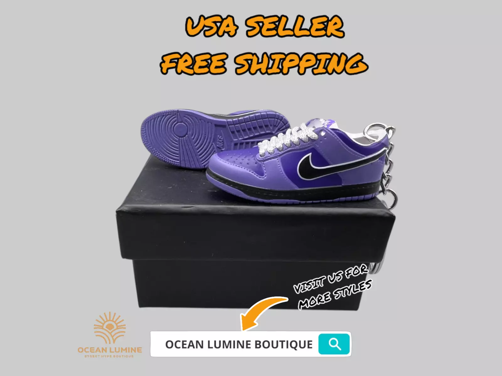 SB Dunk Low Mini Porte clés Baskets 3D, Baskets Basketball Boîte de Collection Options