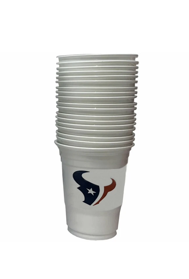 Copos de plástico 18 Game Day Football Houston Texans oficialmente licenciados 18 oz - Imagem 2 de 2