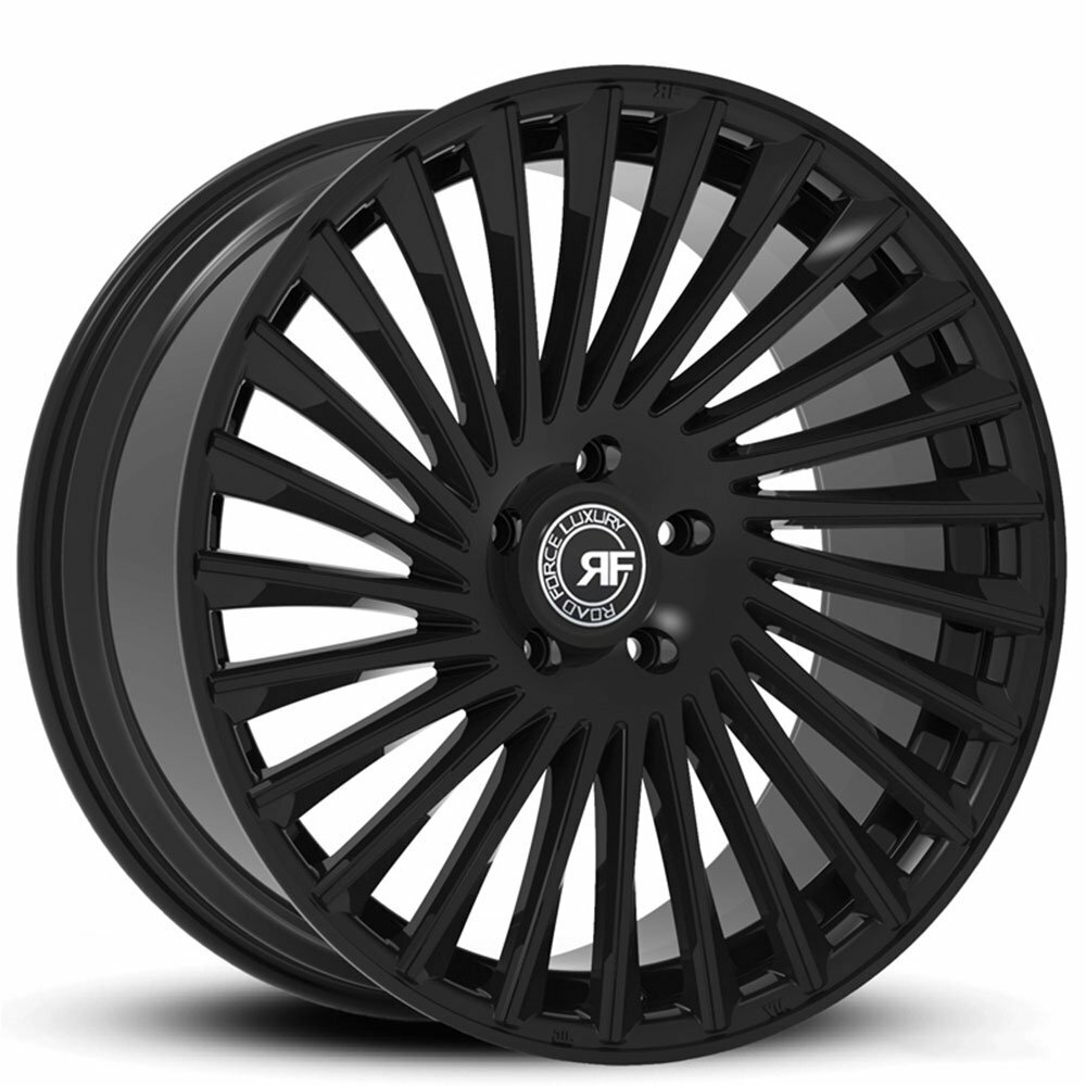 22” RF23 GLOSS BLACK CONCAVE WHEELS RIMS FOR BENTLEY FLYING SPUR