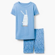 NWT Gymboree Boys Gymmies Pajama set Blue Bunny Shortie Easter Size 7