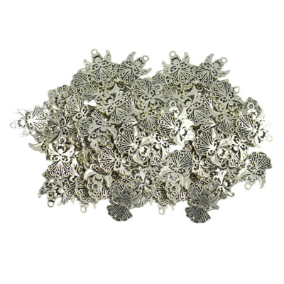 100 Stck. Tibetisches Silber Filigran Fundstücke Engel Charms Anhänger zum Selbermachen Schmuck