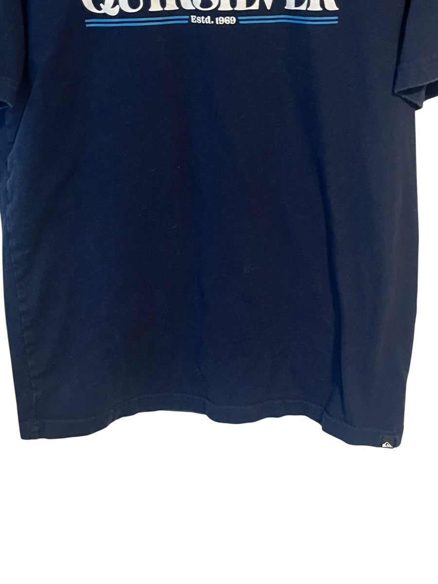 Quicksilver T Shirt Mens Size Small Navy Blue Short Sleeve