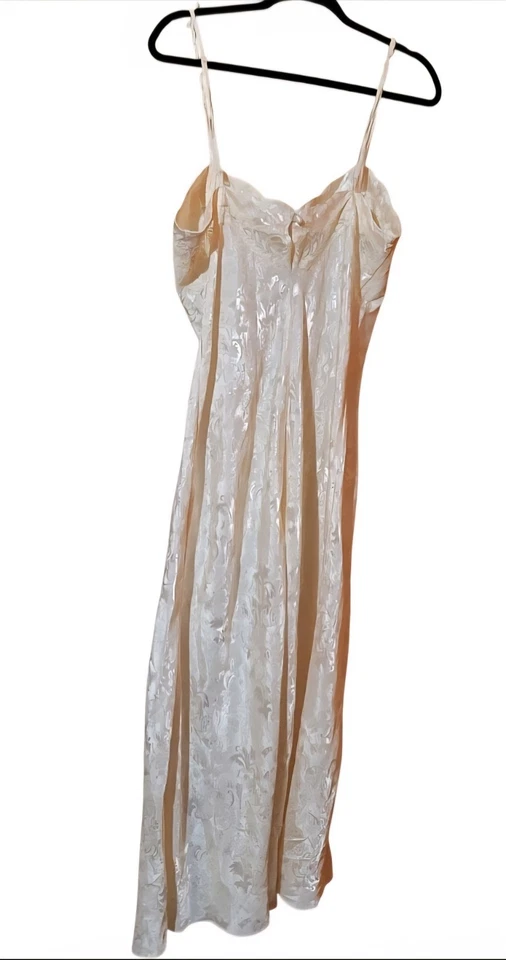 Camisón vintage Victoria's Secret marfil vestido sin mangas talla alta abertura talla grande Foto 2 de 4