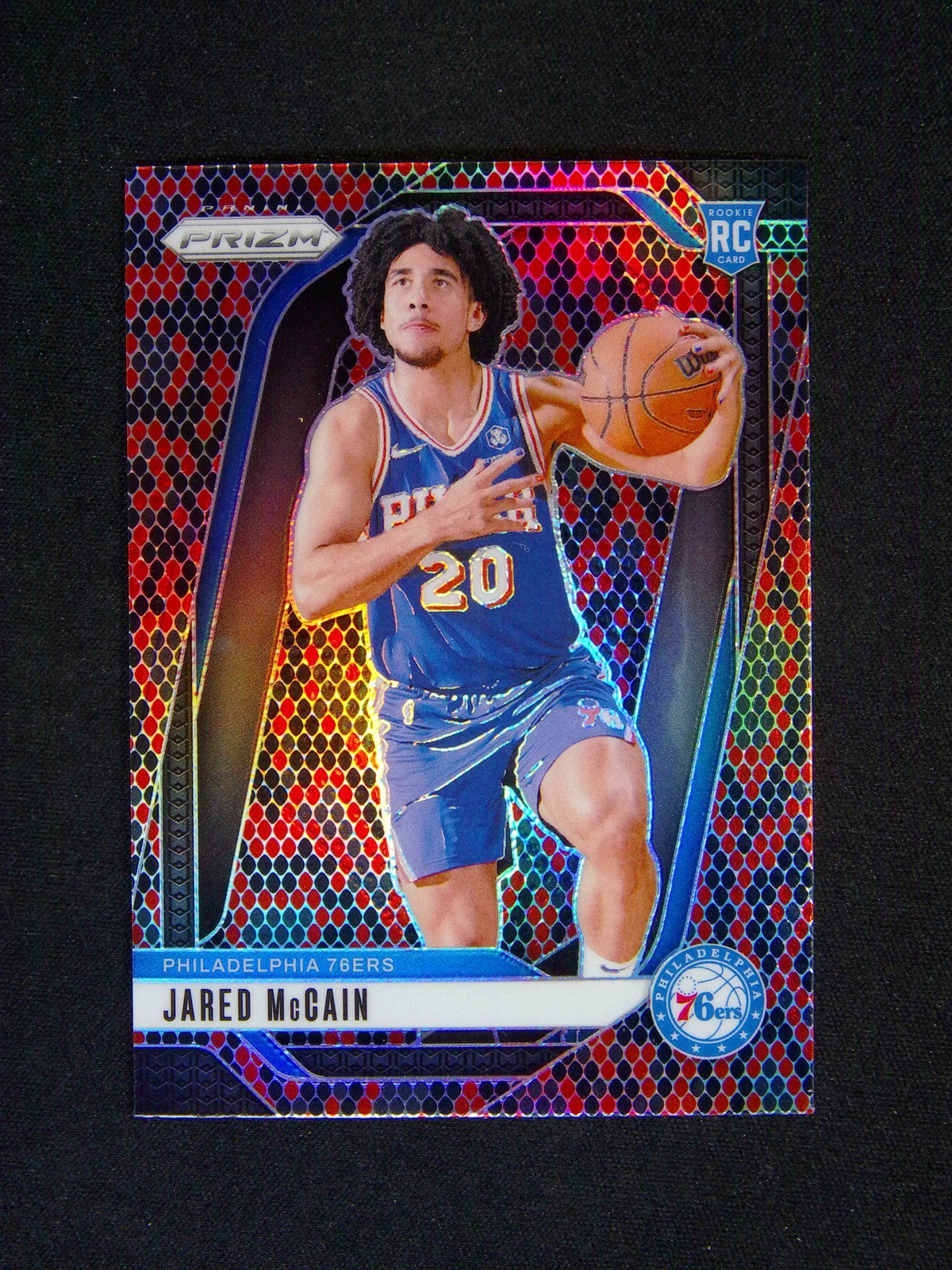 2024-25 Panini Prizm Jared McCain #222 RC Rookie Snakeskin Case Hit SSP