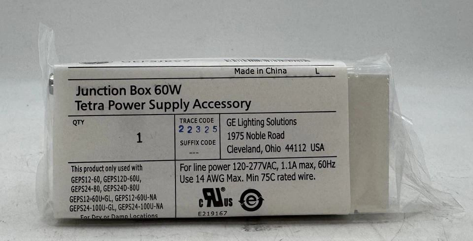 GE GEPSJB60 Tetra Fuente de Alimentación Caja de Conexiones 60W Caja de 20 Nueva Caja Abierta Foto 2 de 4