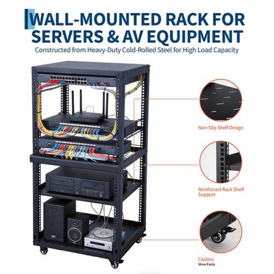 12U 15U 20U Open Frame Network Rack Floor Standing Wall Mount for IT AV Gear