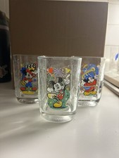 Disney Mickey Mouse Walt Disney World Celebration 2000 Glass Tumblers Set of 3