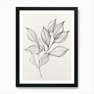 Blatt Zeichnung Kunstdruck gerahmt Wandbild Poster Leinwanddruck Bild