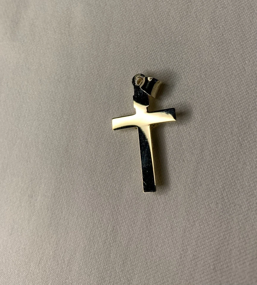 14K 2-Tone Gold Crucifix Pendant Religious Cross, White and Yellow Tones - Image 2 of 4