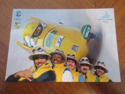 Ansichtskarte Olympia Turin 2006 Olympics postcard Torino Brasil bobsleighing - Bild 1 von 2