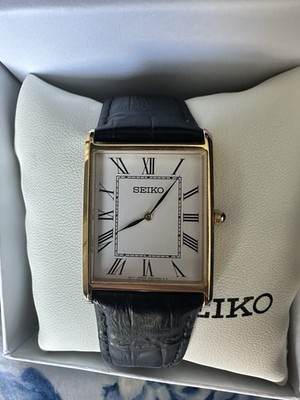 Seiko SWR052 Men's White Dial Dress Watch Excellent Condition Box & Papers