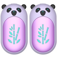 Hand Warmers Rechargeable 2 Pack, 6000mAh Electric Hand 2 Pack Purple Panda