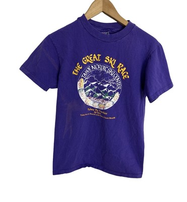 Vintage The Great Ski Race Lake Tahoe Ski T Shirt Single Stitch Size Small