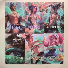 Exclusive Ahri Aphelios Sett Yunara Sona Volibear Card league of legends