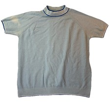 Vintage 70s Mens Baby Blue Terry Cloth Shirt Medici Size M Damage