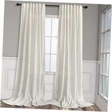 Linen Back Tab Curtains 84 Inch Length for 52"W x 84"L Pack of 2 Natural