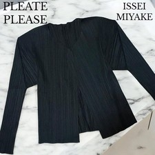 ISSEY MIYAKE PLEATS PLEASE Pleated Cardigan Black Size 3 Japan