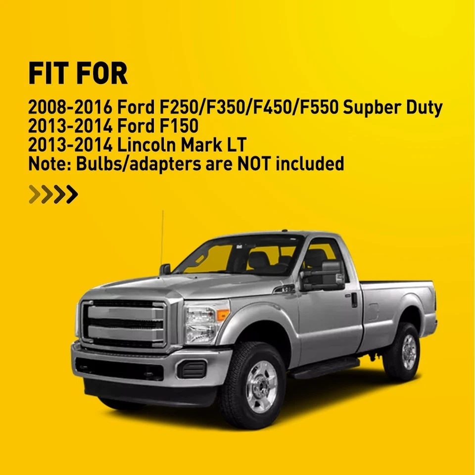 Para 13-14 Lincoln Mark LT Lente Transparente Espejo Lateral Marcador Señal Luz Carcasa 10x Foto 2 de 4