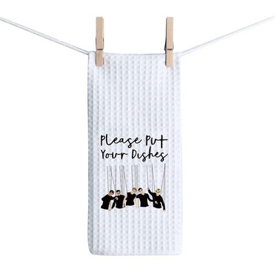 Band Inspired Kitchen Towel Please Put Your Dishes Hand Towel Music Lover Dis...