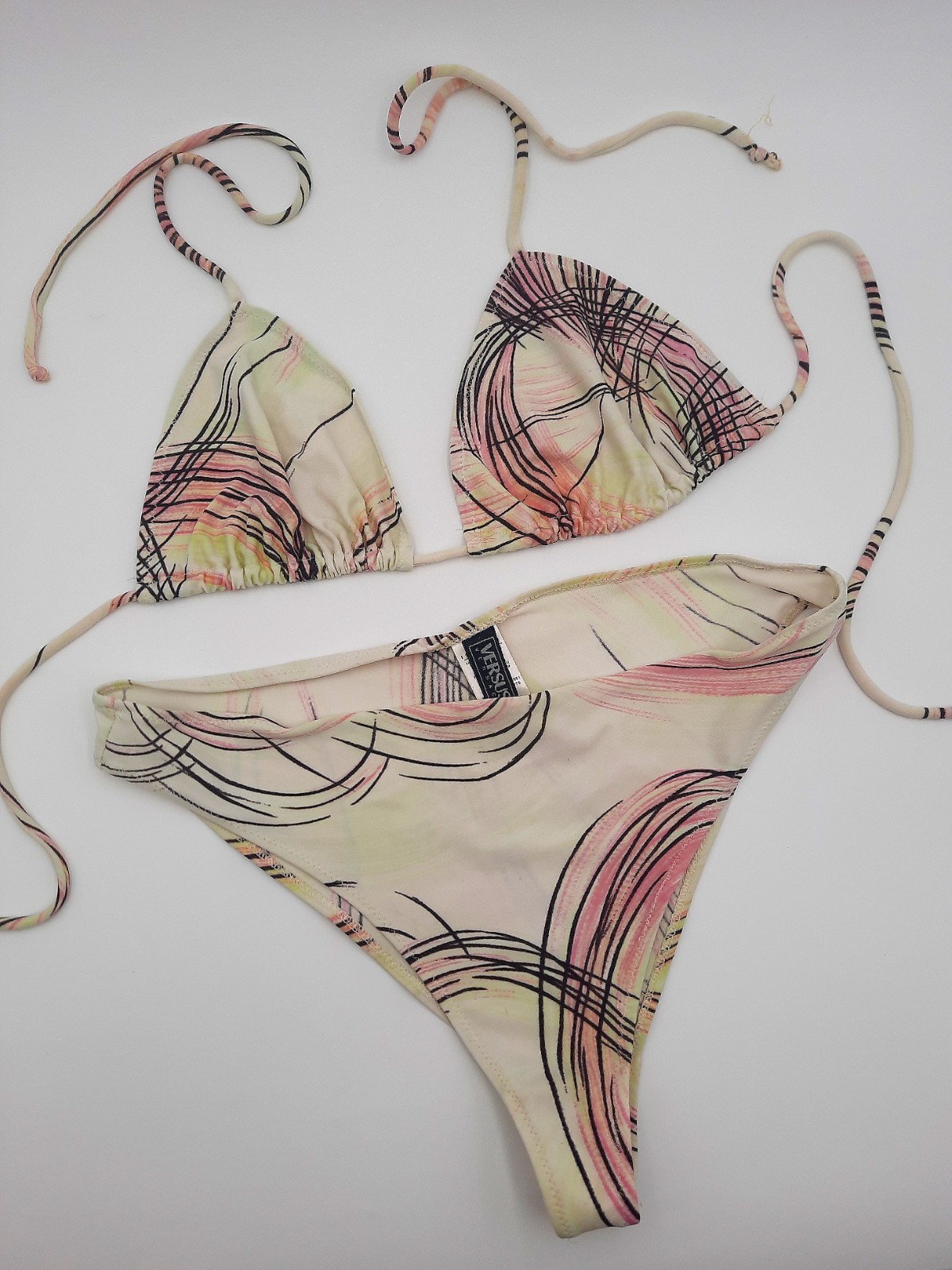 Versus Versace vintage y2k two-piece abstract bikini swimwear swimsuit