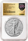 2026 W Enhanced Uncirculated Silver Eagle NGC MS 70 UC, FDOI 250th Gold Presale2