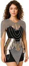 Medieval Chainmail Armor with Tasset Female Fantasy Warrior LARP Halloween