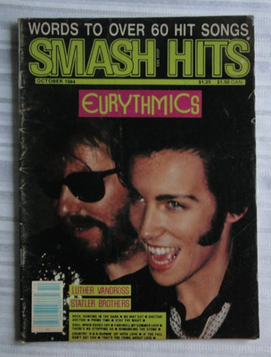 Vintage Magazine Smash Hits Oct 1984 Eurythmics Luther Vandross              113