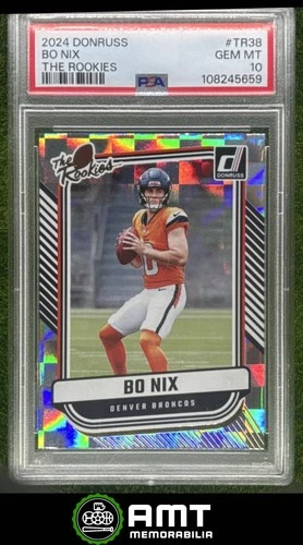 Bo Nix RC PSA 10 2024 Panini Donruss The Rookies Denver Broncos #TR-38 5659