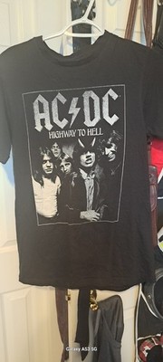 AC/DC Highway To Hell T Shirt Large Black 2022 Retro Heavy Metal Hard Rock Tee