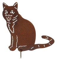 Rost Katze Sitzend Zum Einschrauben Rostdeko Gartendeko Aus Metall Gartenfigur