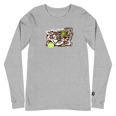 BlackCargo Apparel Unisex Sustainable Streetwear Long Sleeve T-shirt Grey S 2XL