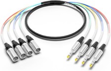 PRORECK 6ft Snake Cable, 4-Channel Shielded Audio Cable 1/4'' TRS to XLR Male...