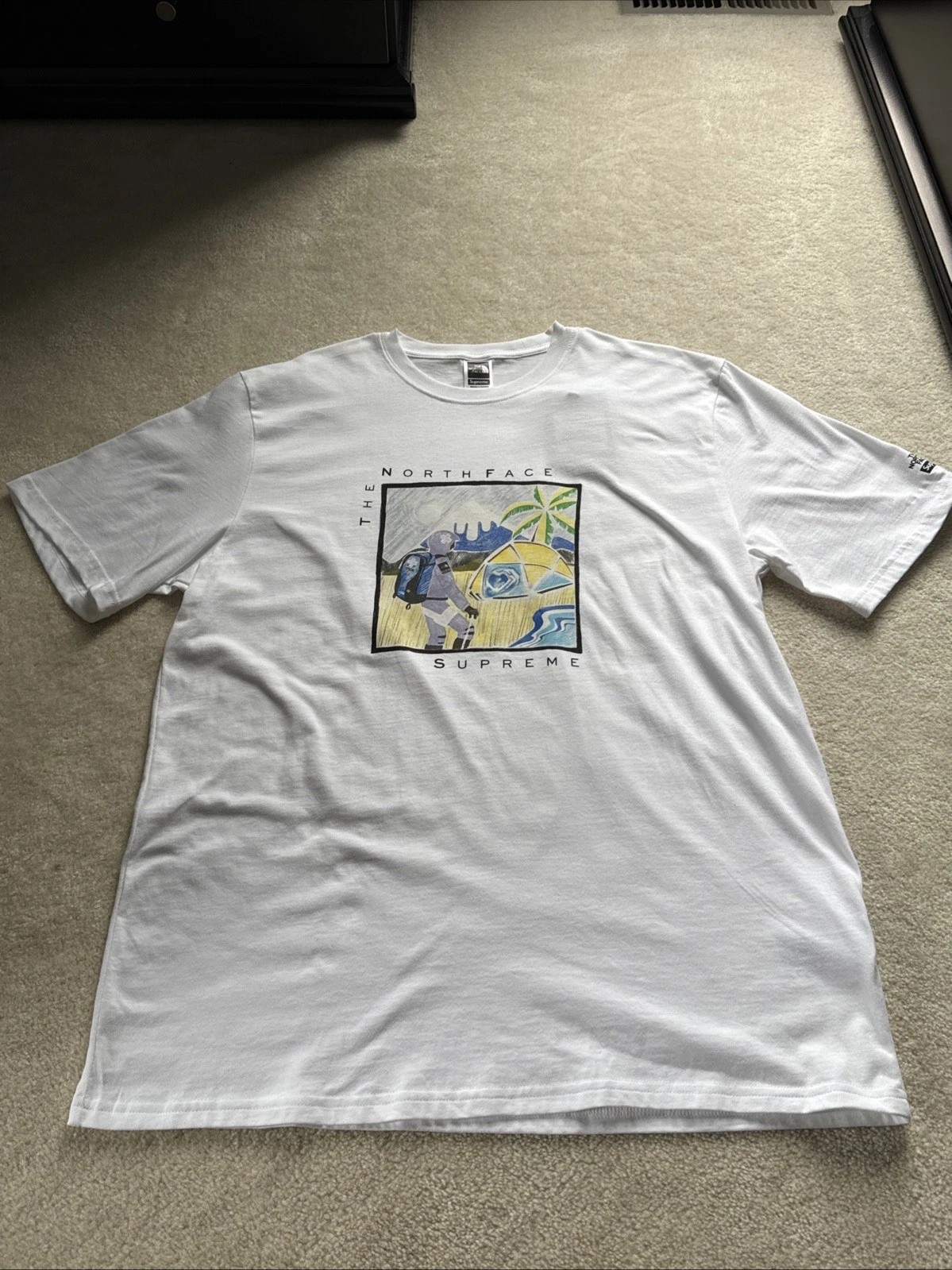 T shirt blanc Supreme x The North Face Sketch S/S taille L