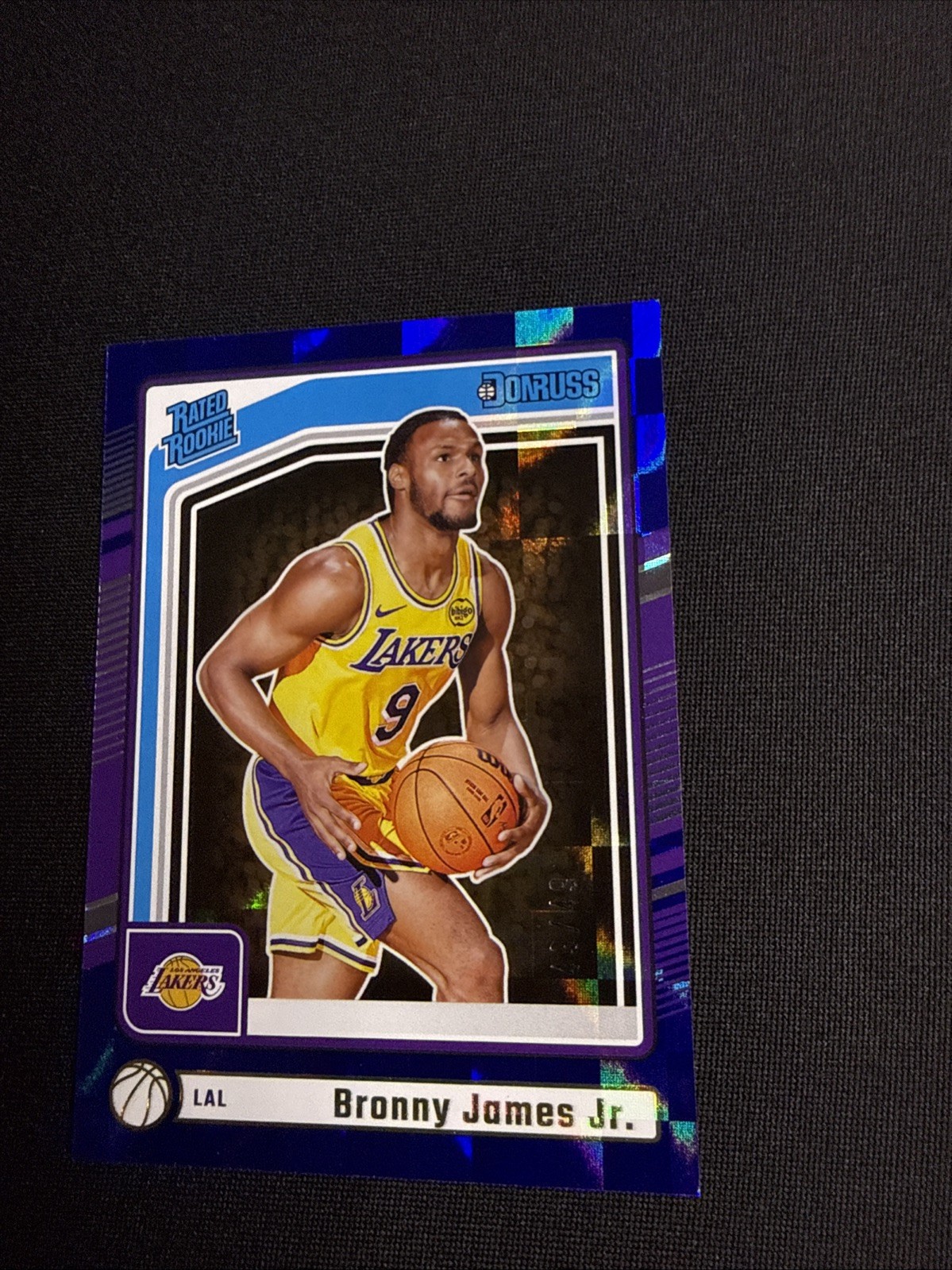 2024-25 Panini Donruss Rated Rookie Bronny James #243 Choice Blue Bookend 49/49