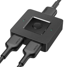 HDMI Switch 4k 60hz, Bidirectional HDMI Switcher 2 in 1 Out, Manual HDMI Hub ...