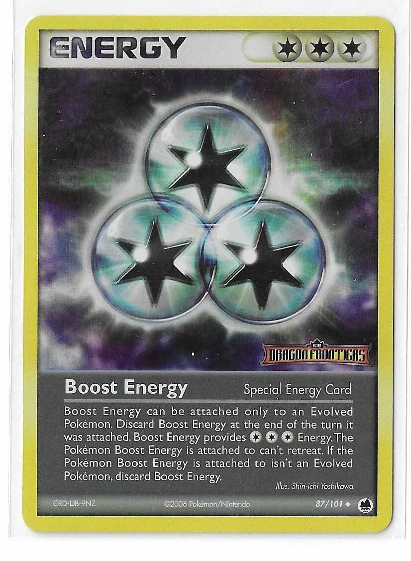 Pokemon Boost Energy 87/101 Reverse Holo Rare Stamped NM - EX Dragon Frontiers