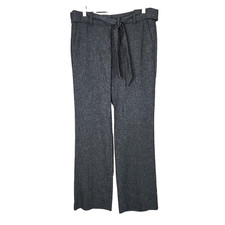 LOFT Size 4 Blue Speckled Belted Marisa Trouser Office Pants Minimalist Workwear