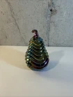 Vintage Fenton Glass Pear Trinket Jewelry Box Amethyst Blue Iridescent 4.25