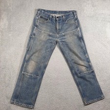 Carhartt Mens Double Knee Work Jeans Light Wash Relaxed Fit Size 34x30