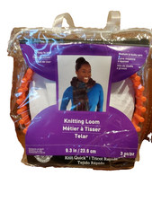 Red Knit Quick Knitting Loom Scarf New in Package