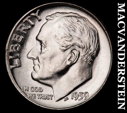 1959 Roosevelt Dime- Silver- Choice Gem Brilliant Uncirculated Luster #J3093
