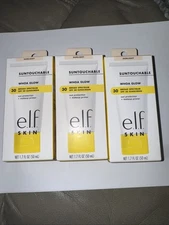 Lot of 3 ELF Skin Suntouchable WHOA Glow 30 Broad Spectrum Makeup Primer NEW