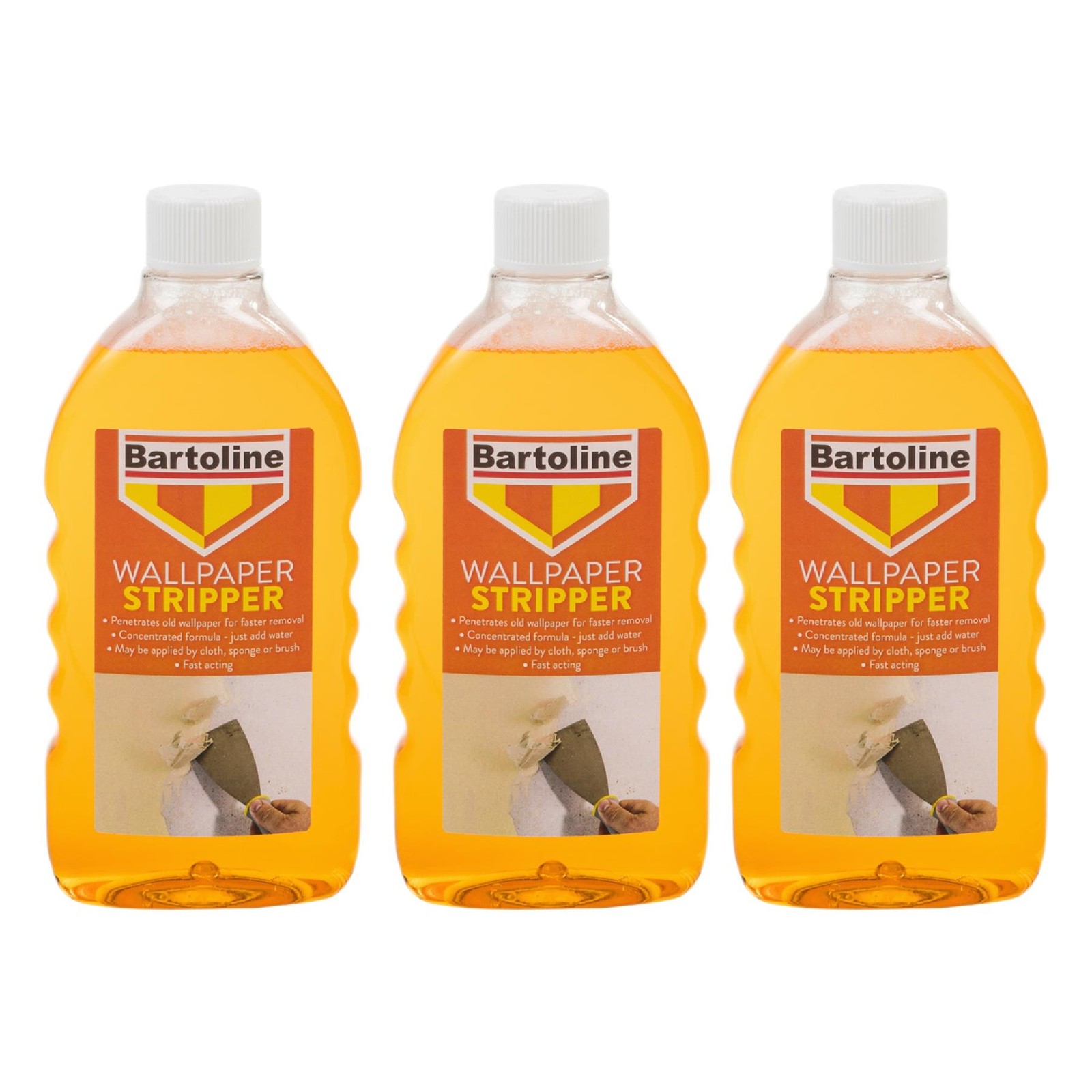 3x Bartoline Wallpaper Stripper Concentrated Formula Acting Easy Removal 500mL