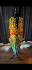 ALEXANDER MCQUEEN * RARE * Silk Rainbow & Butterfly- Spring 2008 La Dame Bleu